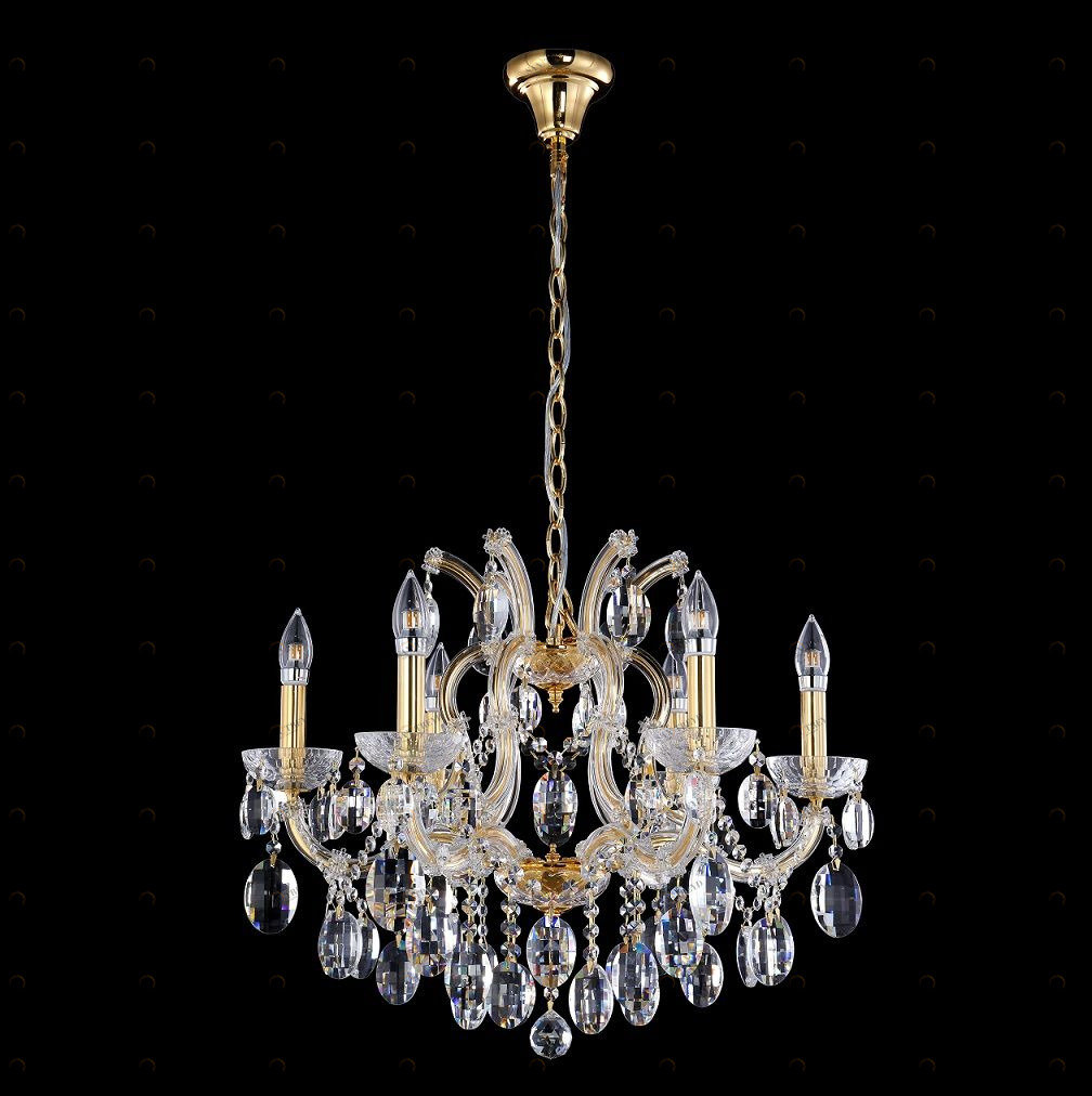 Подвесная люстра Crystal Lux Hollywood SP6 Gold CRYSTAL LUX ДИЗАЙНЕРСКИЕ, HOLLYWOOD GOLD 059119 Прозрачный 