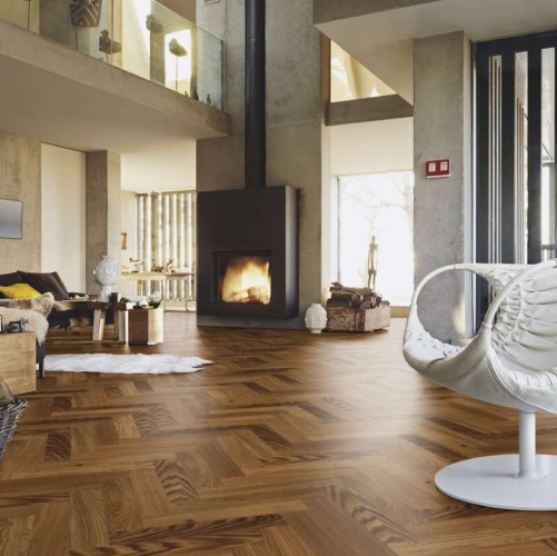 Паркет Ёлка Meister PS 400 Stab 8031 Закопченый Дуб Натур с брашью (Текстурированная) 500х100 мм 2300200051 - Вид №4