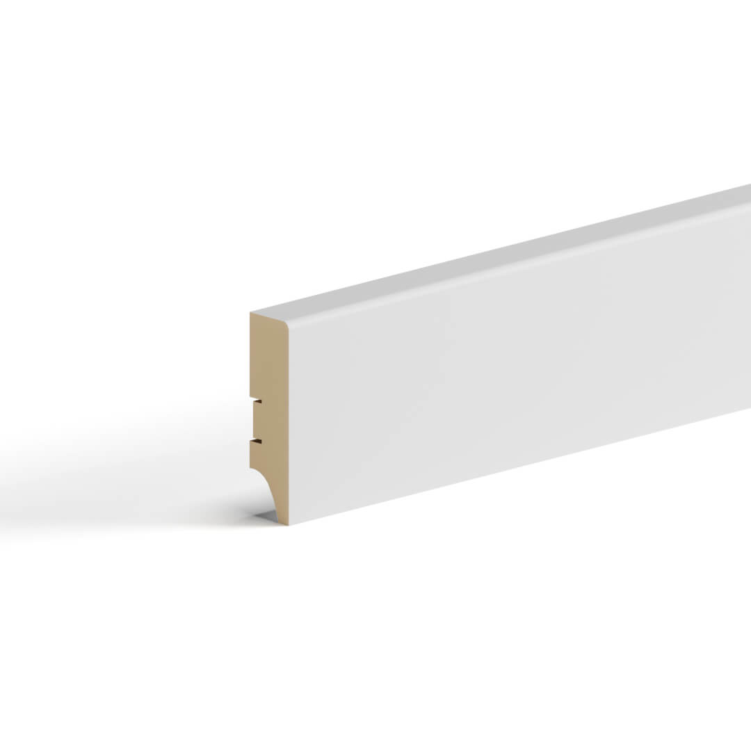 Напольный плинтус МДФ STELLA 60 2000х60х16 Белый (7шт в упак) Standart STSR-1336