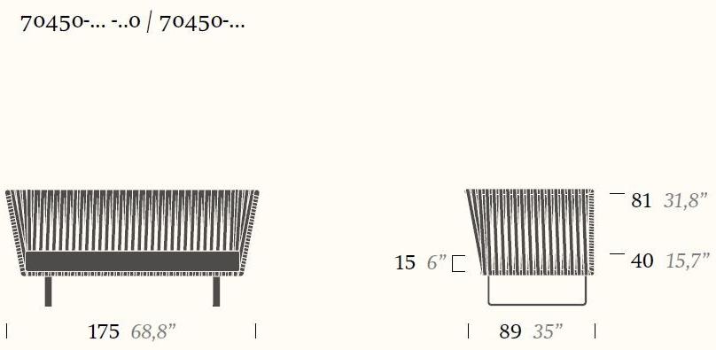Kettal 2-местный тканевый садовый диван Bitta #70400/70450 - Вид №6