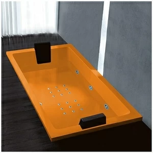 Ванна Gruppo treesse Quadra 181 ATC-V071Q-SX-O оранжевая с гидромассажем и аэромассажем прямоугольная встроенная левая