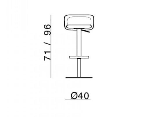 Кожаный поворотный стул GHIDINI1961 HILLARY ARCH-00077276 - Вид №15