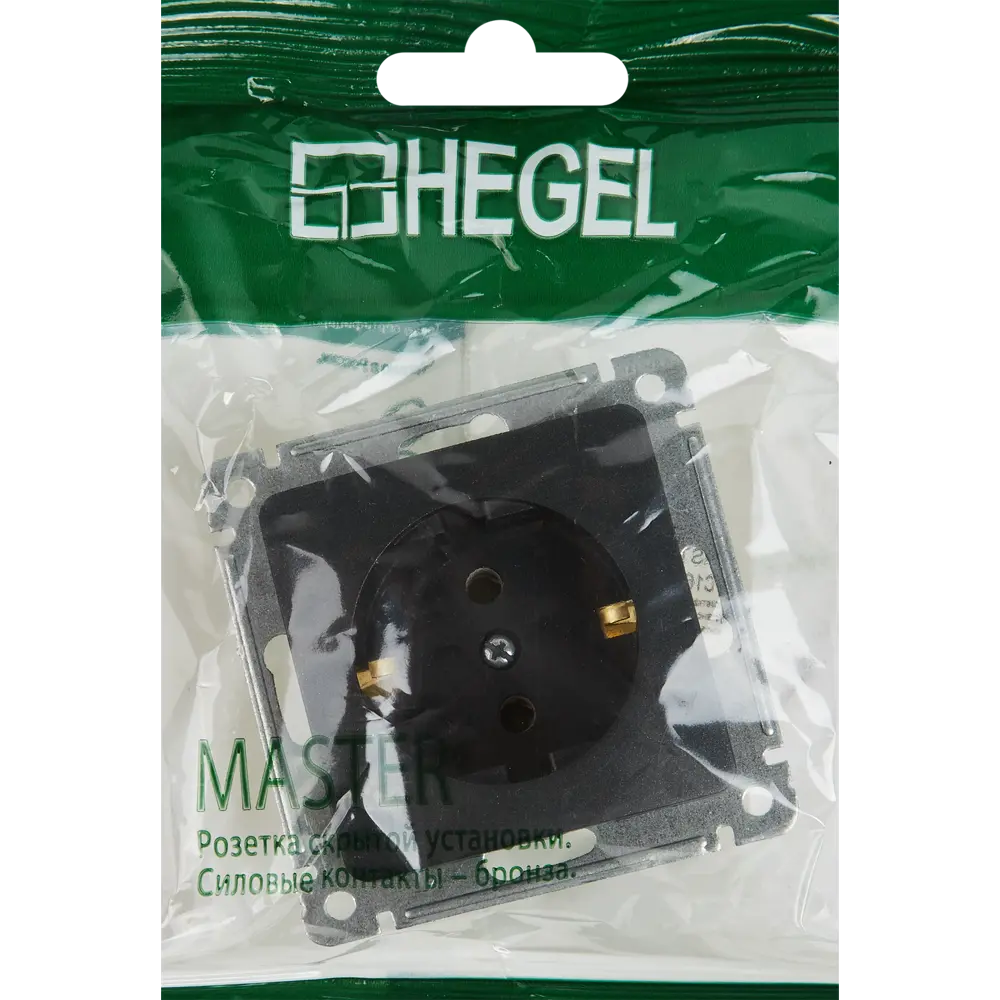 Розетка встраиваемая Hegel Мастер с заземлением цвет черный STLM-2179223 - Вид №5