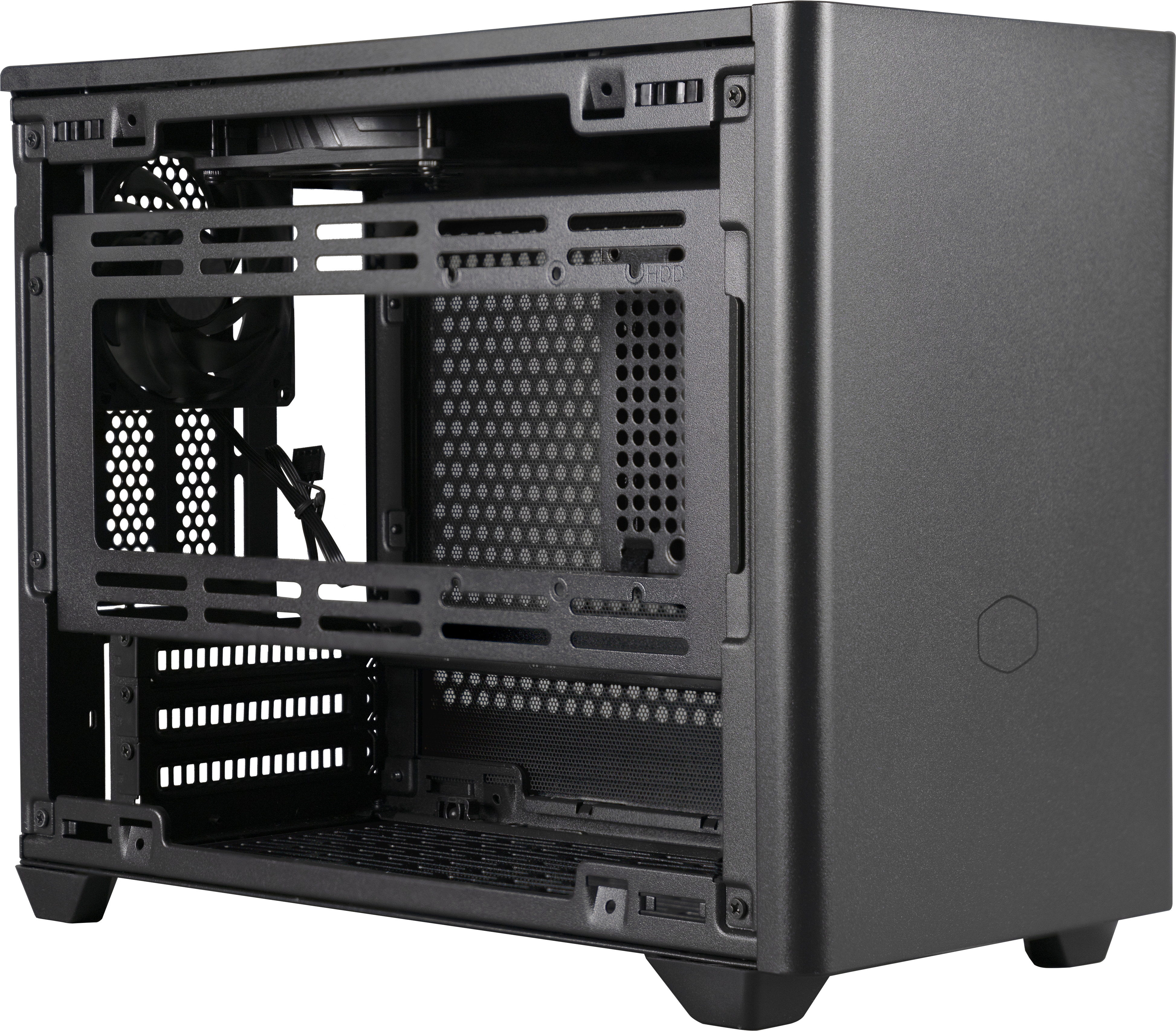 MCB-NR200-KNNN-S00 masterbox nr200, usb3.0x2, 1x92 fan, 1x120 fan, black, steel panel, w/o psu, mitx Cooler Master Cooler Master MasterBox Santreyd  - Вид №2