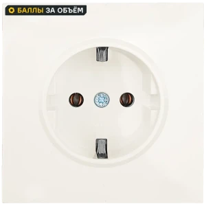 Розетка встраиваемая Lezard Zima с заземлением цвет слоновая кость