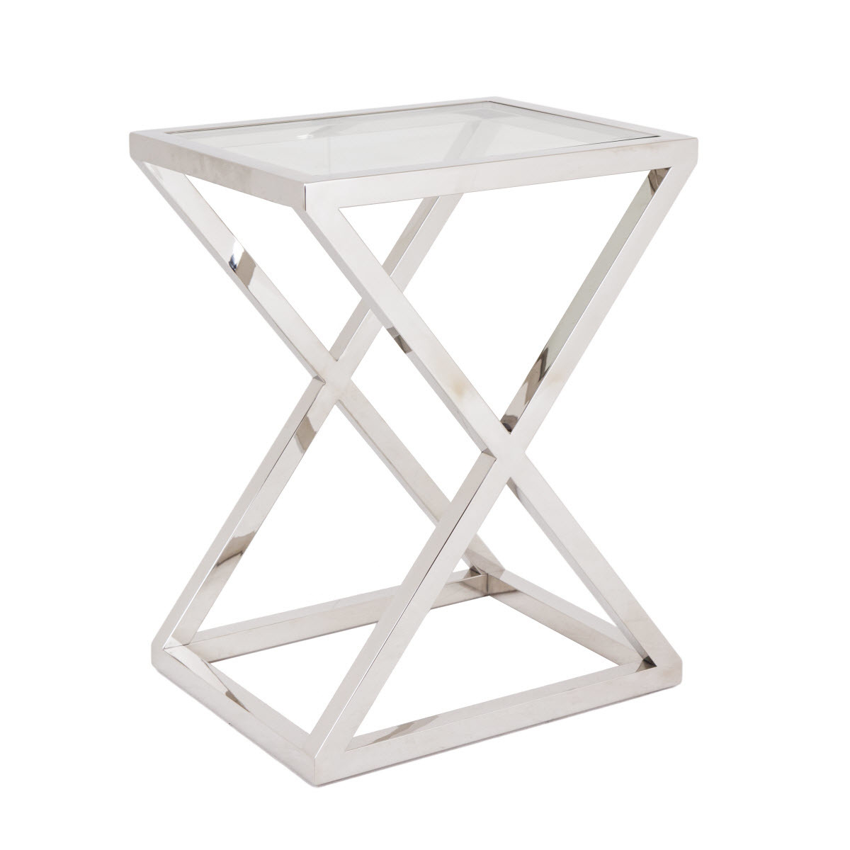 Приставной столик стеклянный с опорой хром Nico PUSHA PUSHA 062858 Прозрачный;хром  - Вид №1