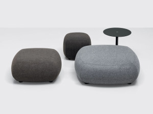 Большой съемный пуф из ткани