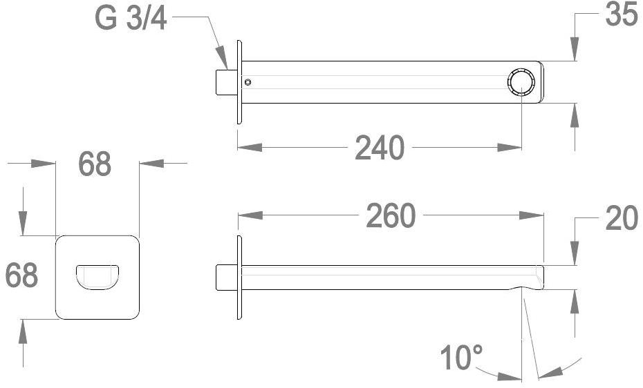 Fir Italia Стенной излив Daily 44 4444215 - Вид №1
