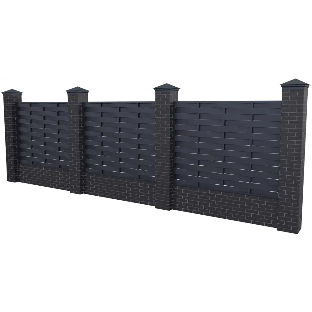 Santreyd Утес - Забор-жалюзи графит 2×2.5 м с шахматным плетением 88698251 нет STLM-0953057 - Вид №7