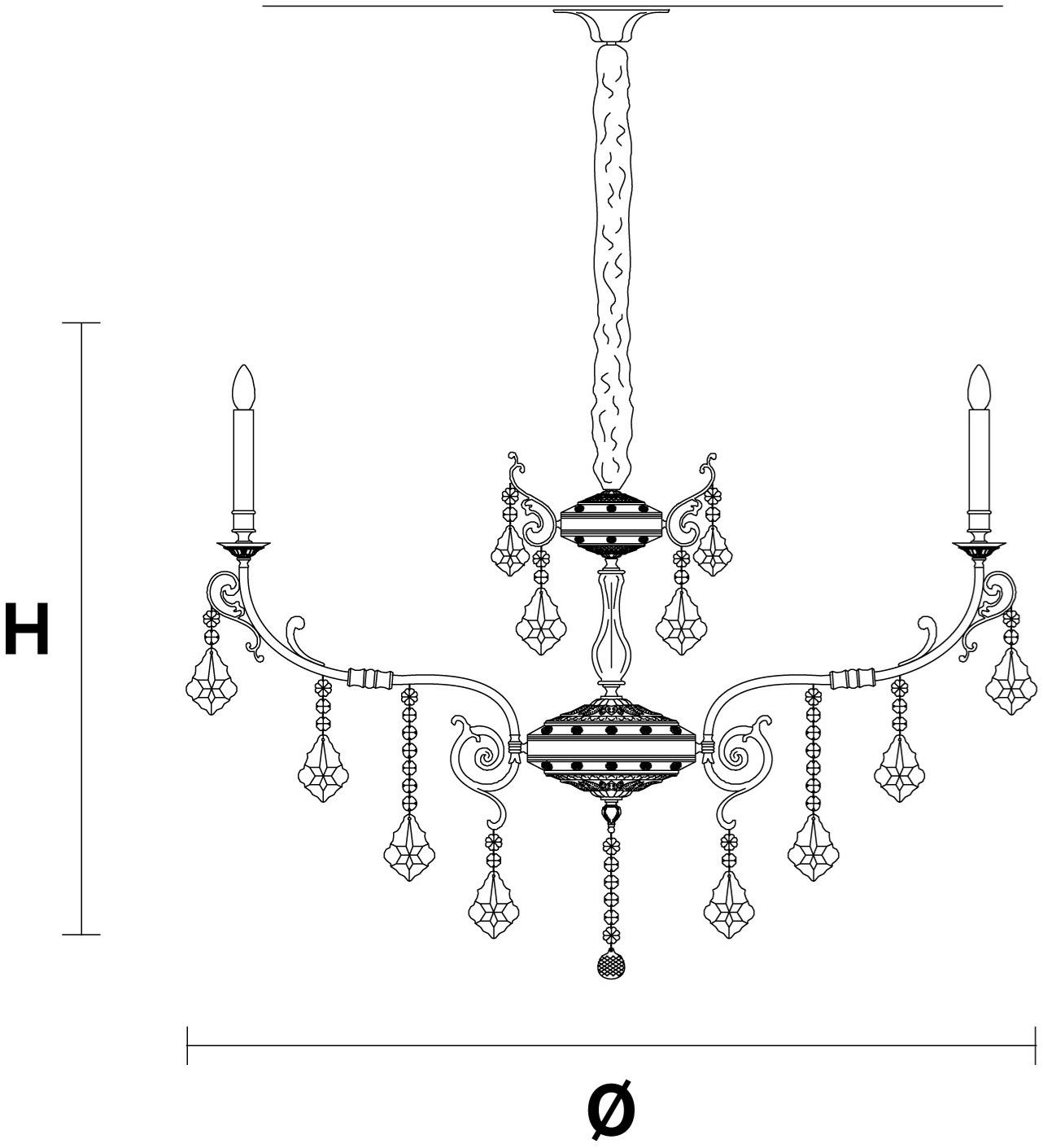 Masiero Люстра из латуни с кристаллами накаливания Odessa sun-id-1364591 - Вид №1
