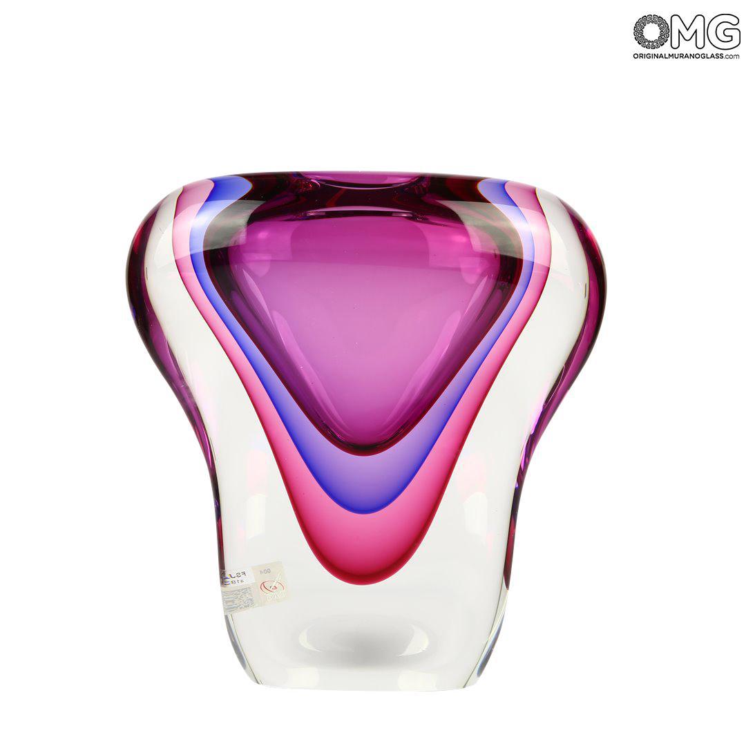2667 ORIGINALMURANOGLASS Ваза Пурпурная кобра - соммерсо - Original Murano Glass OMG  см  - Вид №1