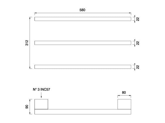 Настенный тройной электрический полотенцесушитель из нержавеющей стали CEADESIGN SIXTY-аксессуары ARCH-00059119 - Вид №1