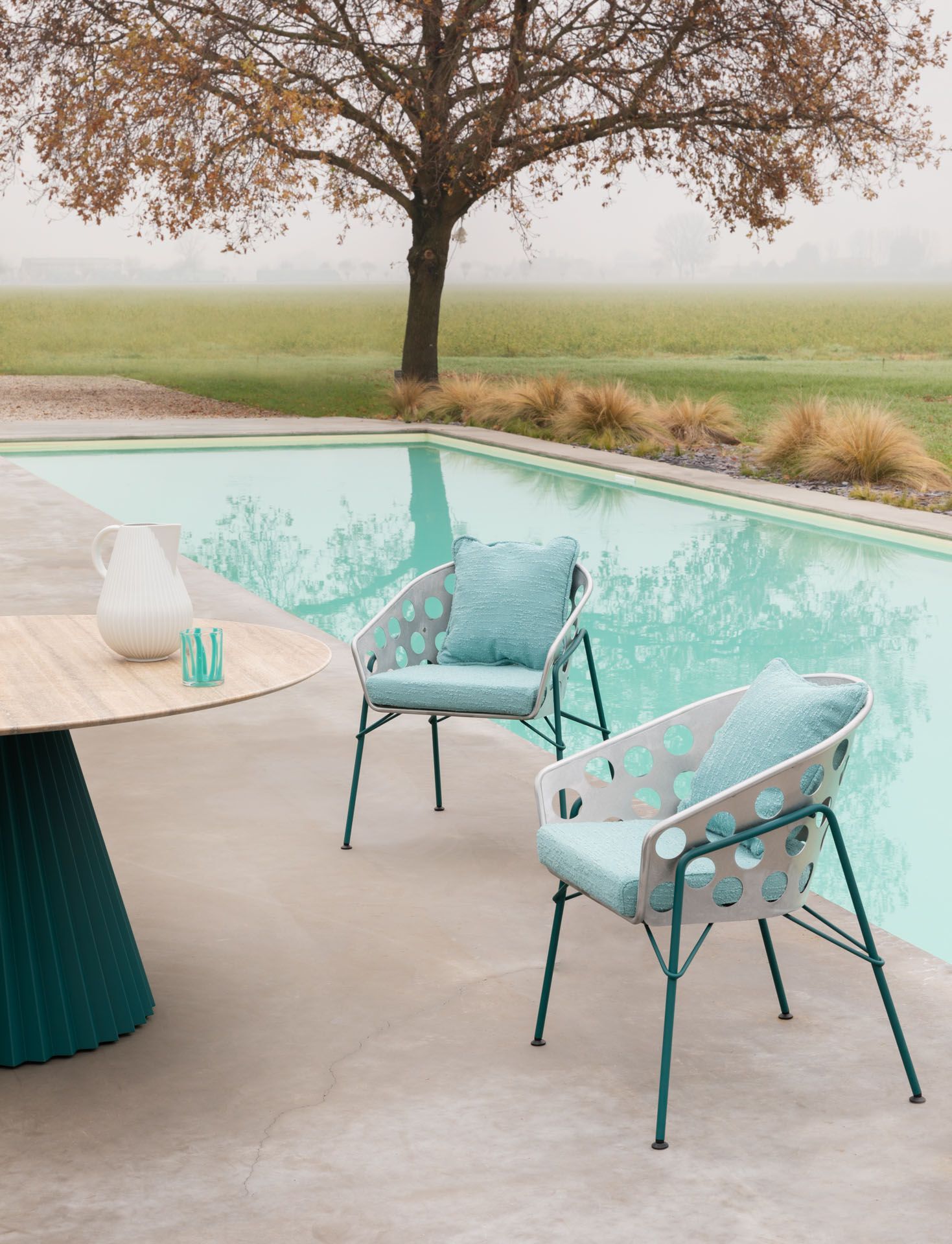 Окрашенный металлический стул с подлокотниками с мягким сиденьем Midj пузыри ARCH-00150460 - Вид №3