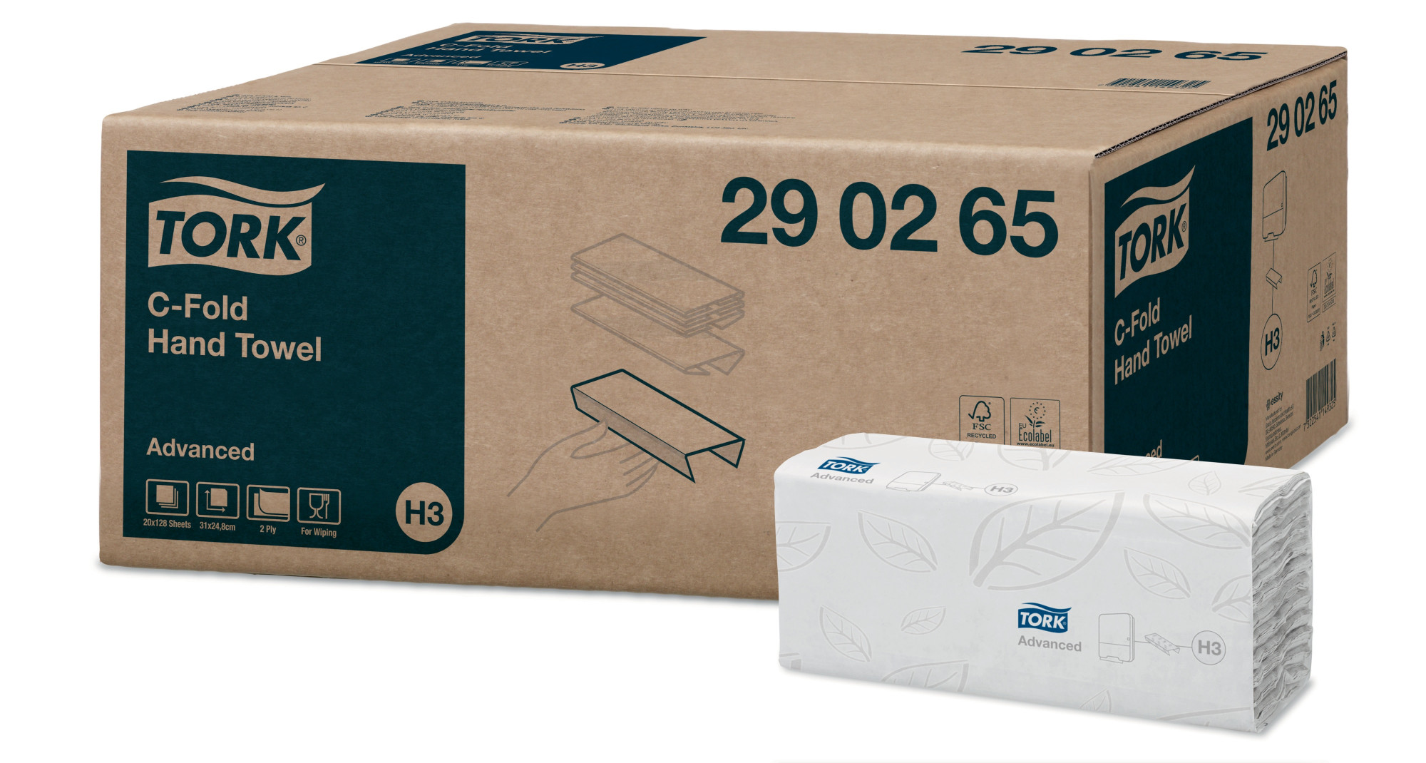 29026500 C-сложение белое полотенце (c-сложение) Tork 