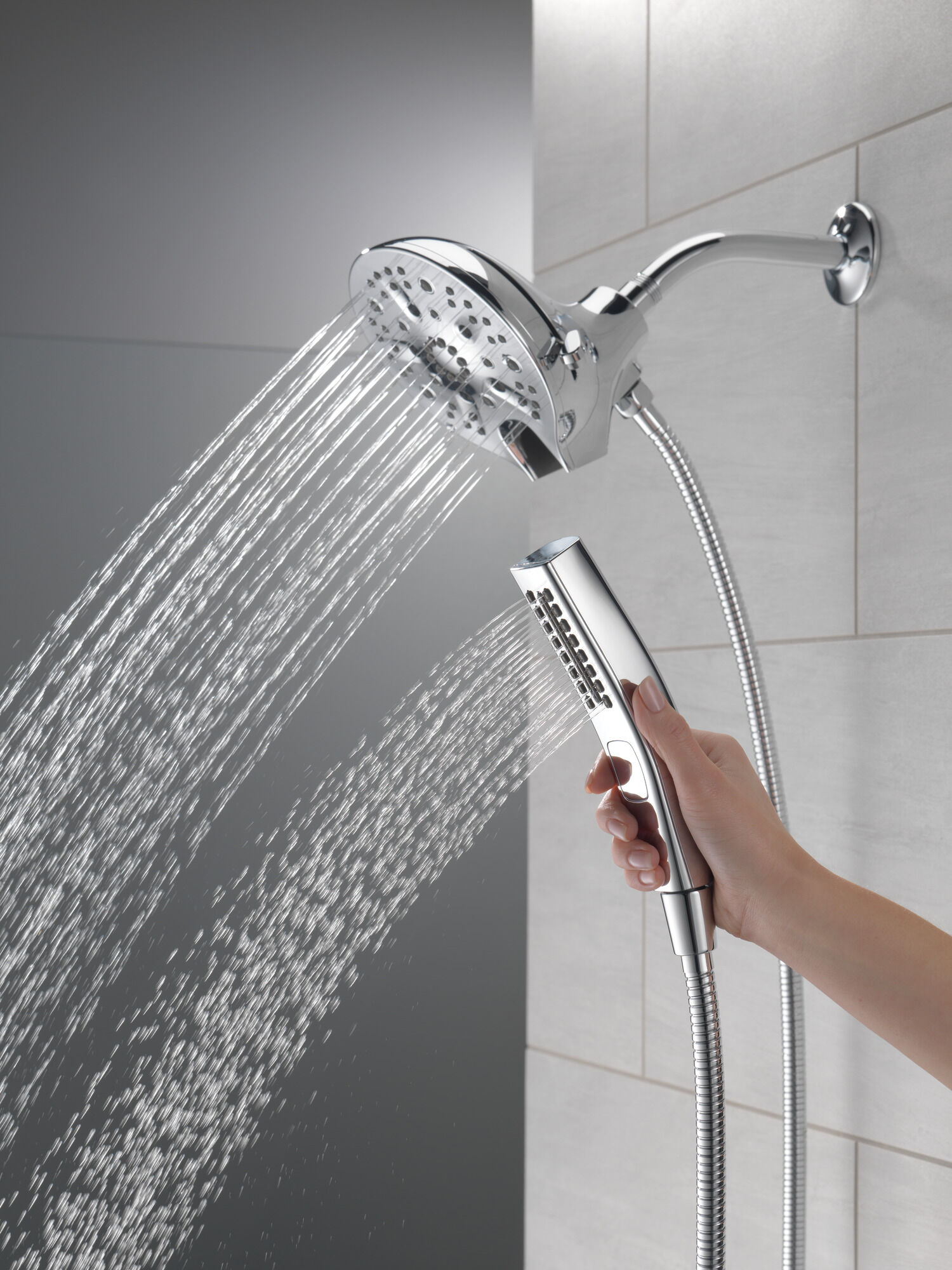 58620-PK In2ition® H2Okinetic® Душ два в одном с 5 настройками Delta Faucet Universal Showering Хром  - Вид №7
