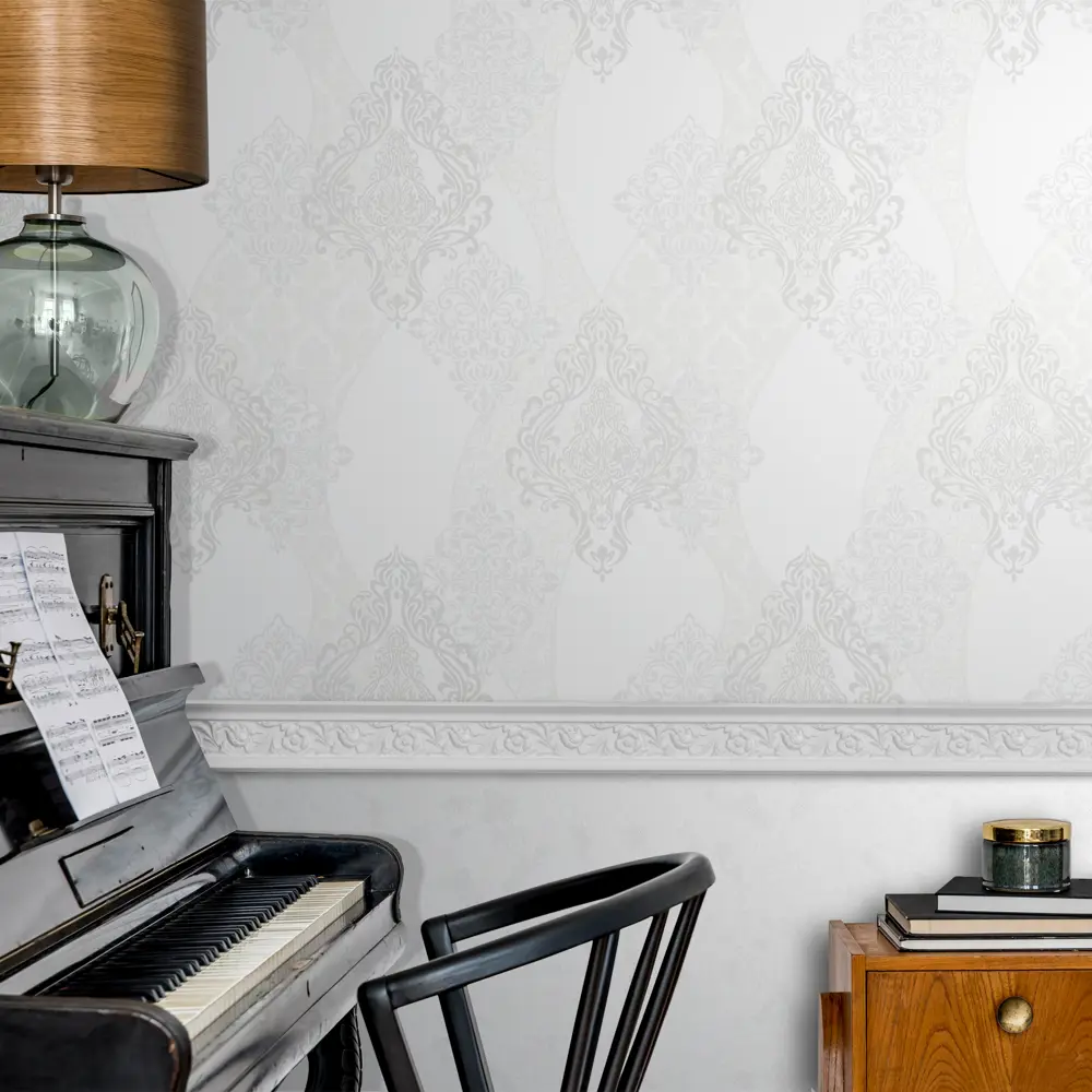 Обои флизелиновые Inspire Grace белоснежные 1.06 м White 0 83617761 STLM-2056695 - Вид №3