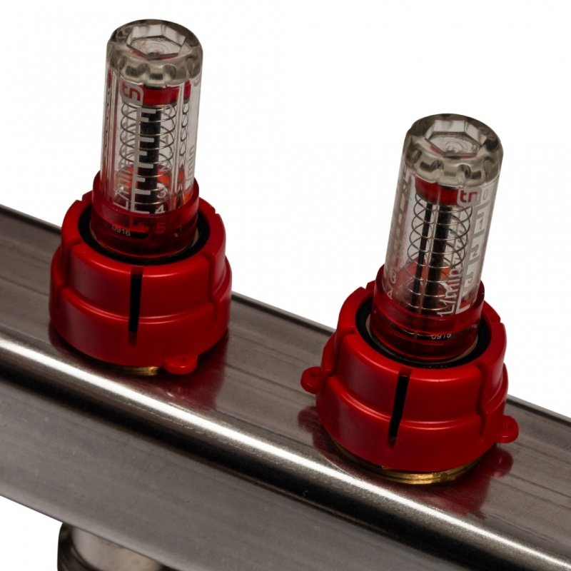 Коллектор из нержавеющей стали на 10 вых. с расходомерами STOUT SMS0917000010 - Вид №3