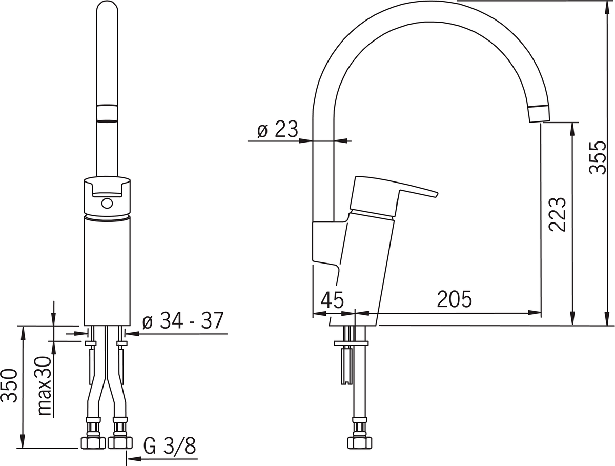 Oras 2838F Смеситель для кухни 2838F Cubista Хром  - Вид №1