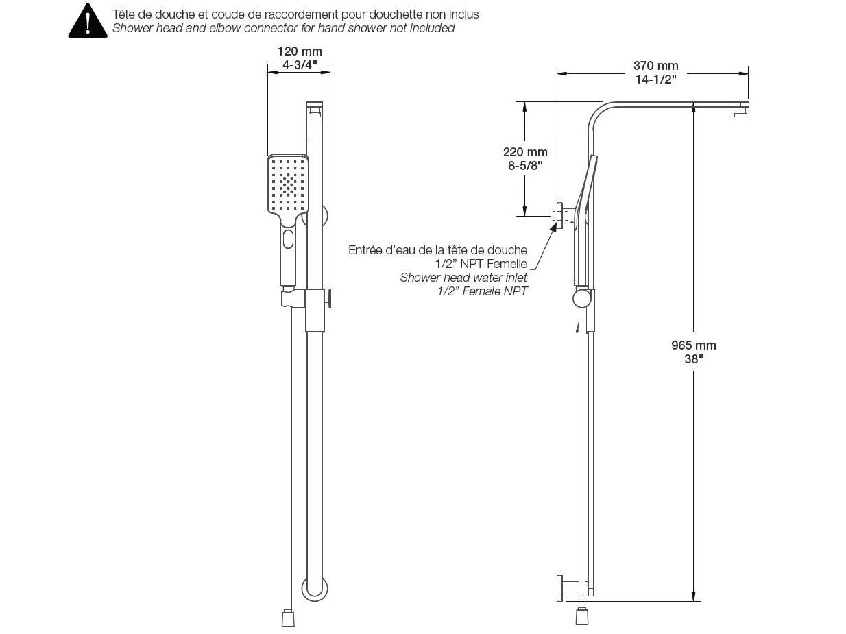 Настенная душевая колонна с ручным душем BARIL DGL-3097-83 ARCH-00091195 - Вид №2