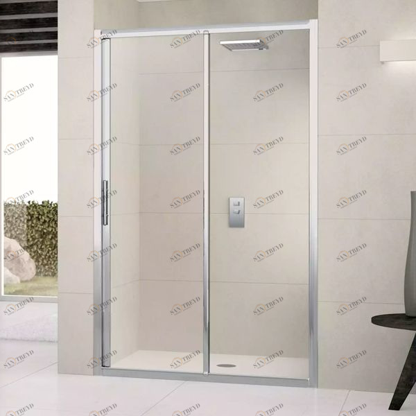 Двери в нишу 120 см LUNES 2P Novellini LUNES с серебристым профилем LUNES2P1141B