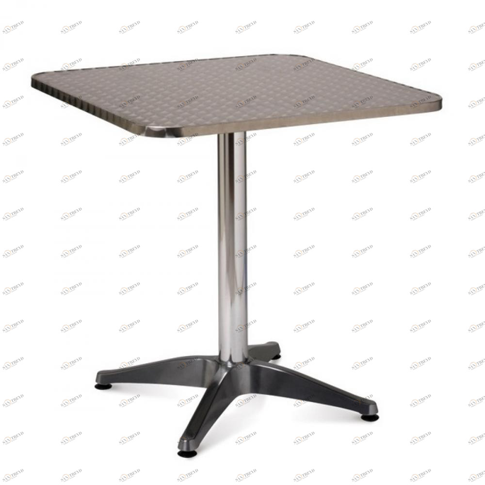 Стол металлический квадратный серебро 60х60 см AFINA МЕБЕЛЬ ДЛЯ ЛЕТНЕГО КАФЕ 130413 Серебро;хром 