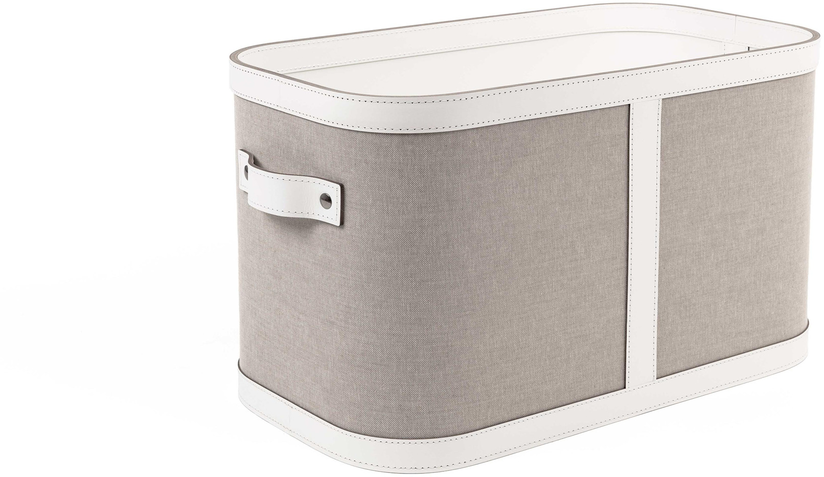 Маленькая корзина Penelope с ручками - 45X25XH25 см / регенерированная кожа_масло-зеленый