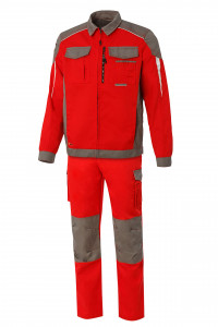 64645 Костюм  NEW 2 красный с серым STATUS  Летняя спецодежда  размер 56-58/182-188