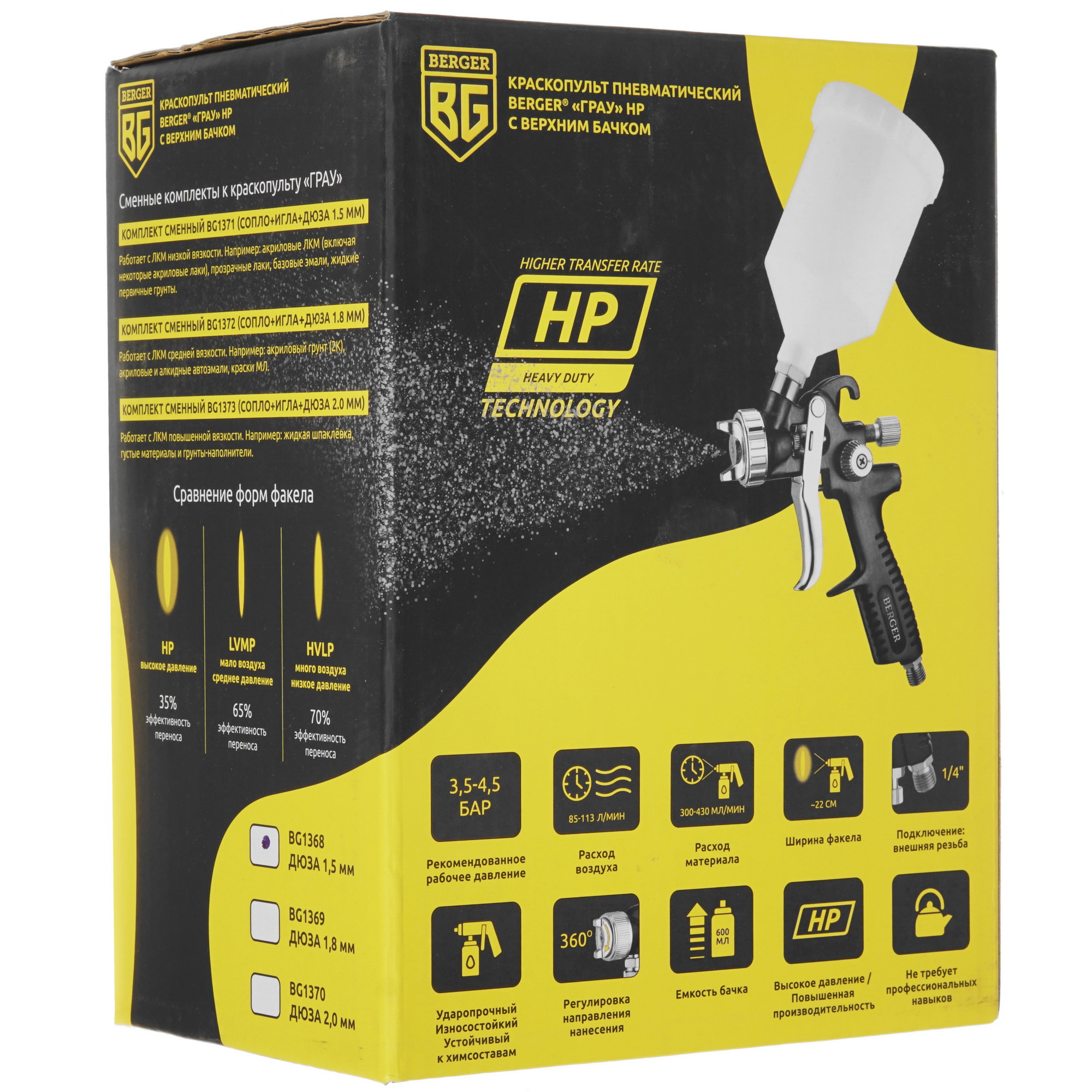 Краскораспылитель BERGER ГРАУ BG1368 5331803 STDN-0123689 - Вид №6