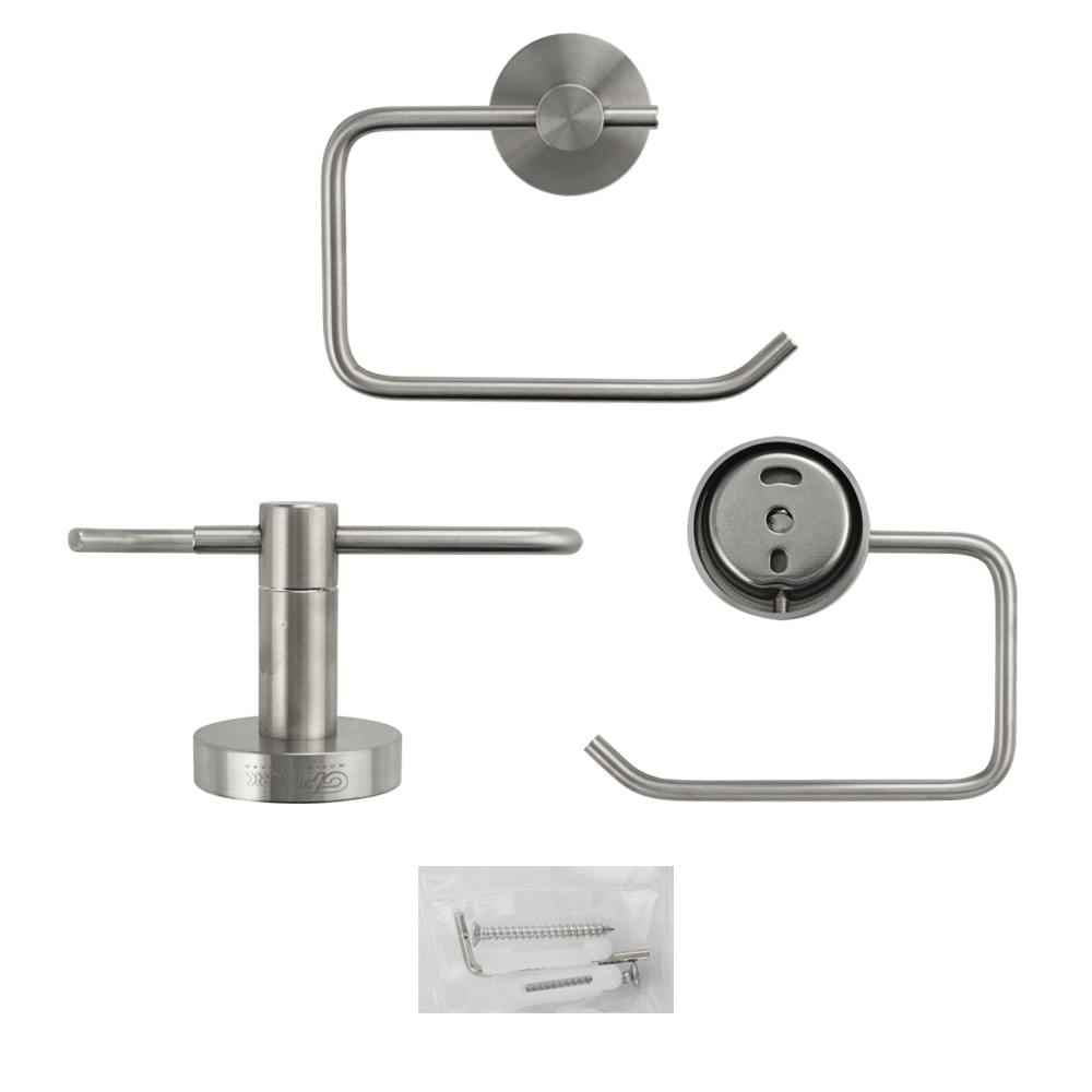 GFmark - Держатель туалетной бумаги, полотенца без экрана, из нержавеющей стали, код: 80002  - Вид №3