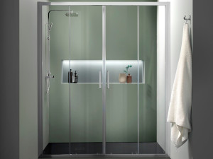 Алюминиевая и стеклянная нишевая душевая кабина