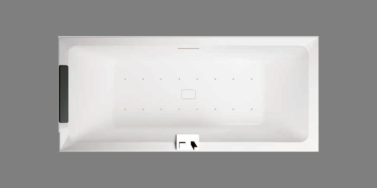 Ванна Hydro Air Novellini DIVA с набортным смесителем и боковыми панелями DIVY19090O2A4 - Вид №1