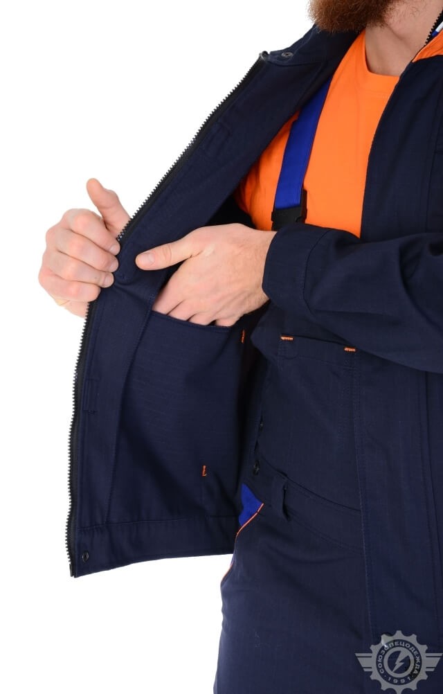 69400 Костюм "Энерджи" темно-синий-оранжевый  Летняя спецодежда  размер 52-54/182-188  - Вид №15