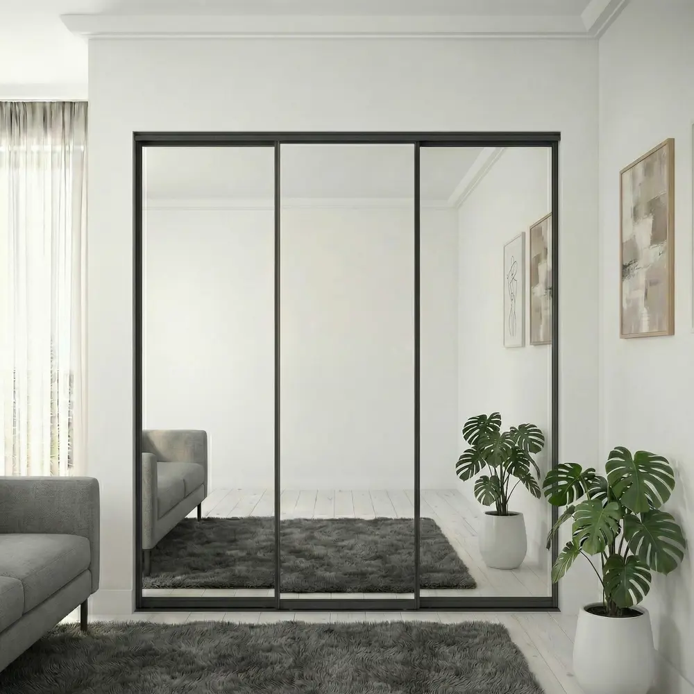 Дверь-купе KONSENSA 244.5x70.4 см с зеркалом профиль черный STLM-2013231 - Вид №7