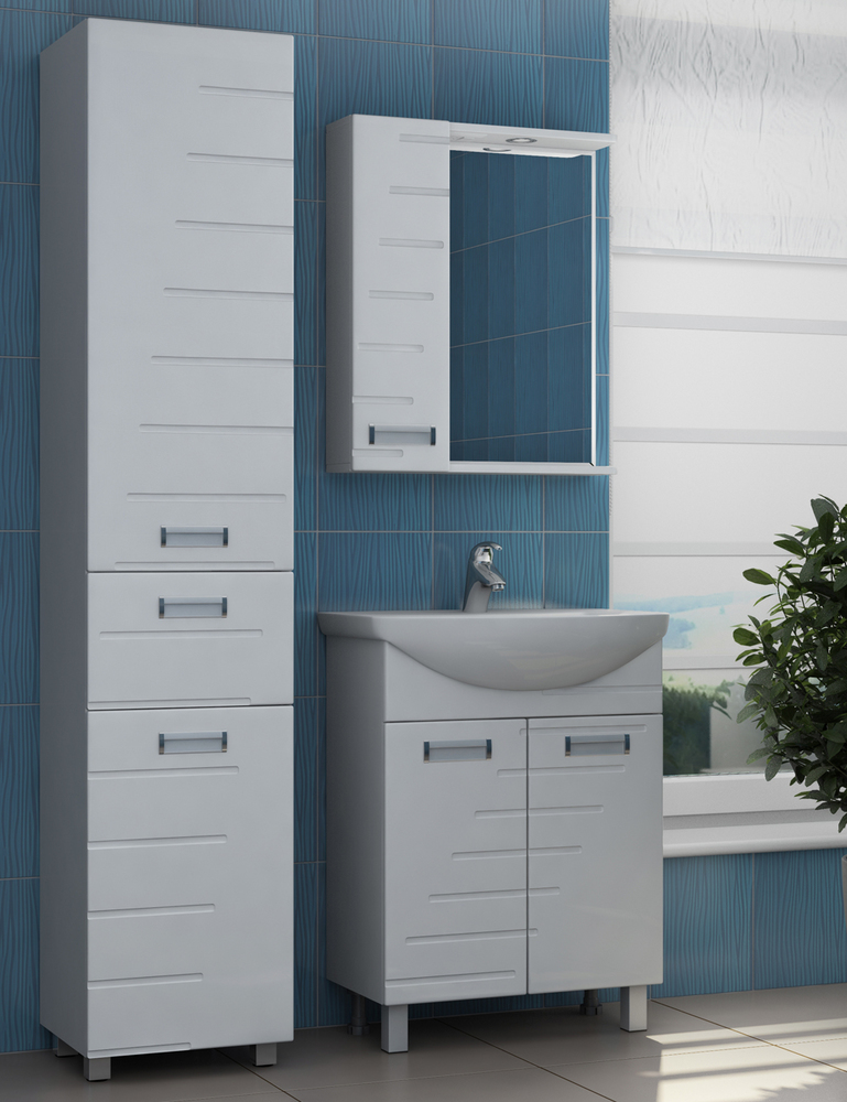 Зеркало Diana 600 правый со спотом600⨉150⨉700 мм белый VIGO sun-id-664486 - Вид №3