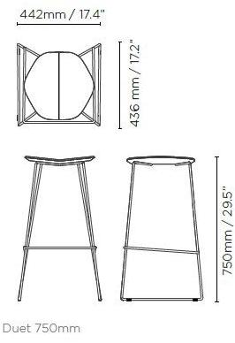 Ross Gardam Высокий табурет из саночной ткани Duet sun-id-1362453 - Вид №4