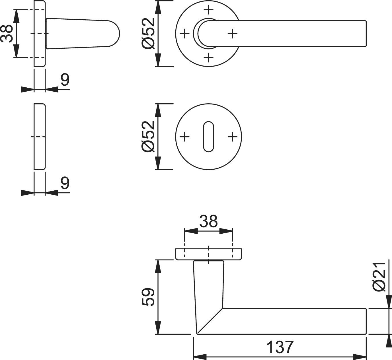 HOPPE Ручка из нержавеющей стали на розетке с накладкой Amsterdam sun-id-1456102 - Вид №5