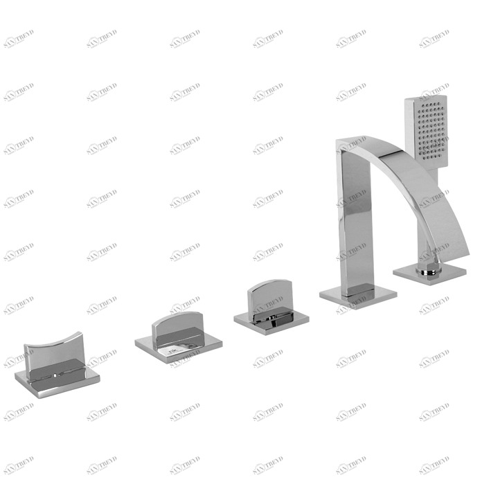 Палубный набор для ванны с 5 отверстиями 1/2 дюйма. Состоит из: 2 ручки, излива для ванны, переключателя и ручного душа с гибким душем 150 см. Излив на ванну без аэратора. Расход 12,03 л / мин. при 3 барах. Гибкий душевой шланг с любой отделкой всегда буд Noken Imagine 100038840