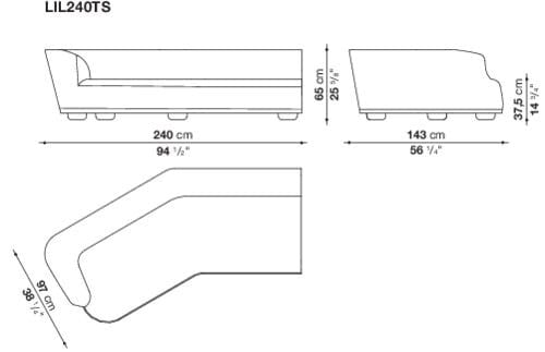 Изогнутый диван из ткани Maxalto LILUM ARCH-00096033 - Вид №7