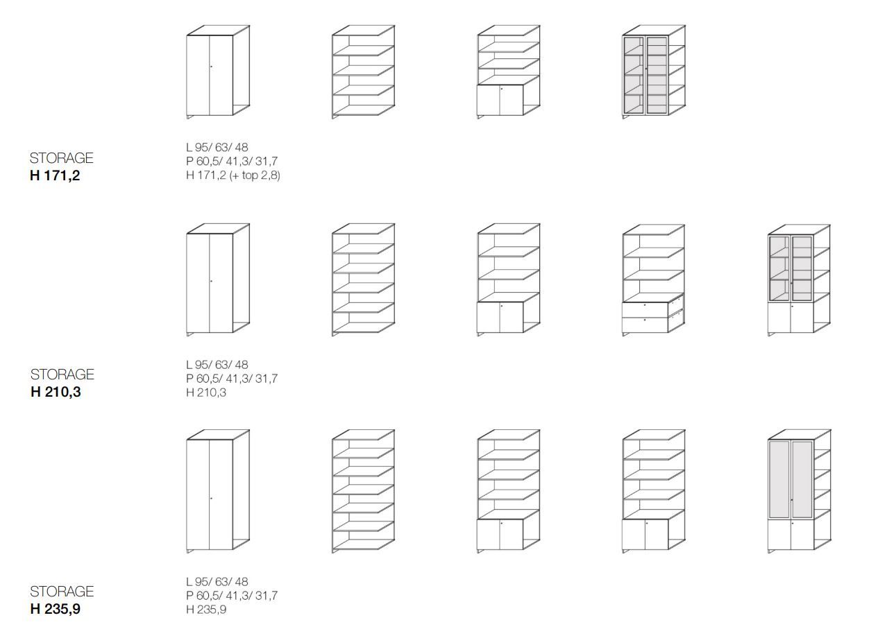 Высокий модульный офисный шкаф с замком Citterio программа 3 ARCH-00045182 - Вид №2