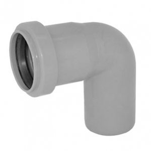 Отвод ПВХ канализационная D40мм 90 градусов Политек 6306 - Вид №1