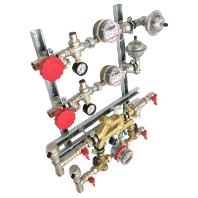 VT.NM.GP.15.I.0 Квартирная станция для систем отопления и водоснабжения с перепускным клапаном Valtec 1,5/1,5 м куб./ч, имп  - Вид №3