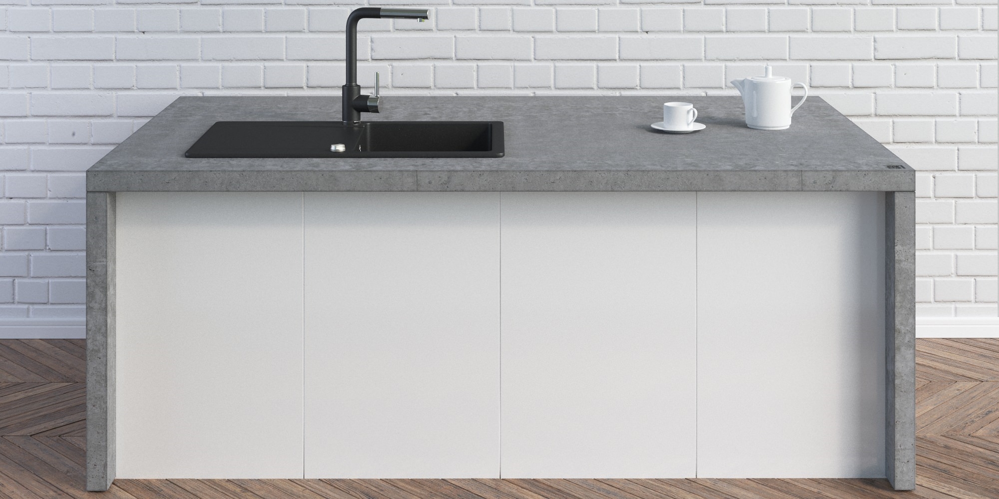 BetOn Стол-тумба островной из бетона для кухни МЕБЕЛЬ ИЗ БЕТОНА CF401 - Вид №2