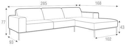 Sits 4-х местный модульный тканевый диван с шезлонгом Ville sun-id-1377928 - Вид №5