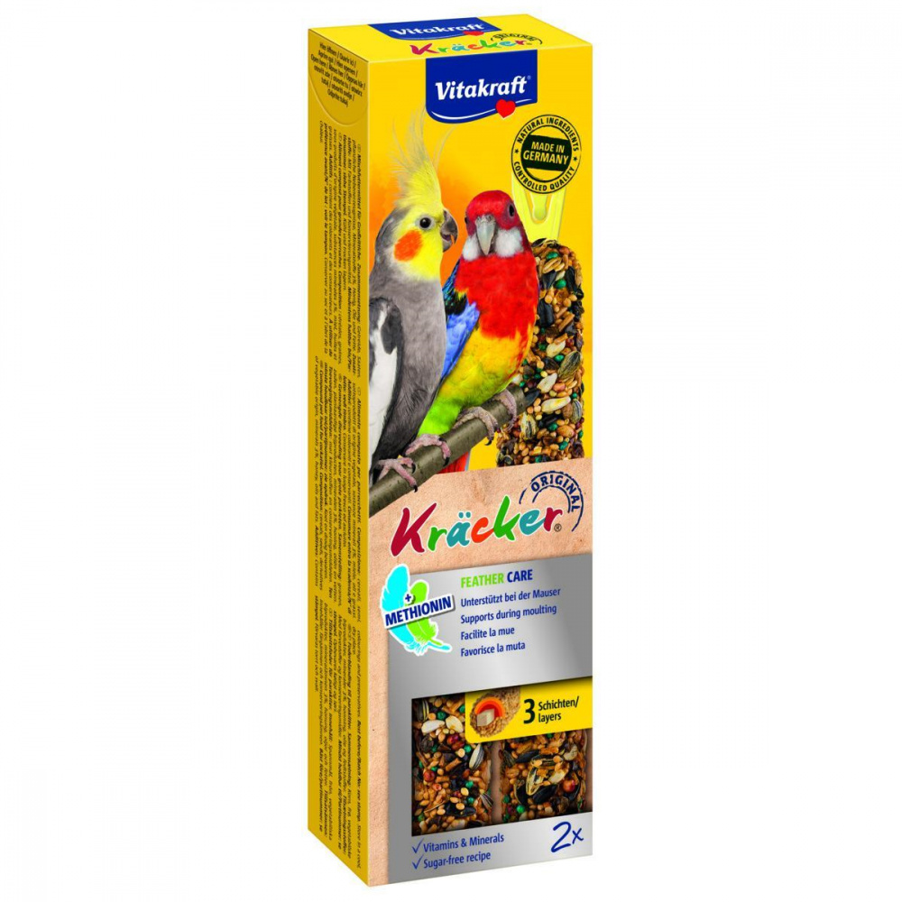 Т00009837 Лакомство для птиц Крекеры для крупных, средних попугаев при линьке (2шт.уп) VITAKRAFT 