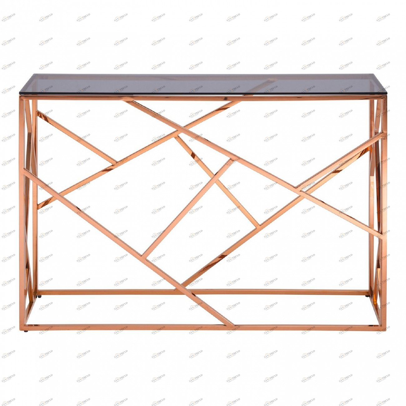 Консоль стеклянная 115х30 см дымчатая с розовым золотом "Арт Деко" STOOL GROUP  00-3881896 Золото;розовый 