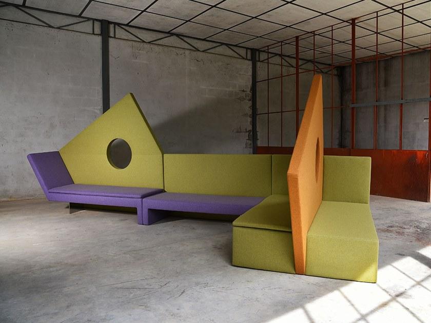 Adrenalina Модульный модульный диван в современном стиле из ткани с высокой спинкой Micromega sun-id-1400311 - Вид №5