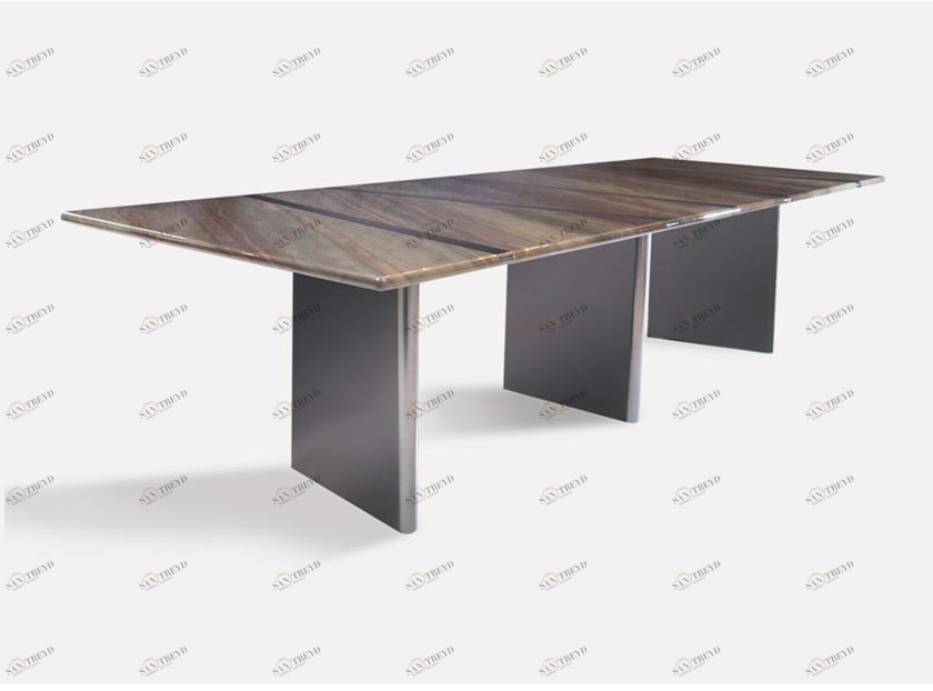 MORADA Прямоугольный обеденный стол из металла и мрамора  Trilogy dt 