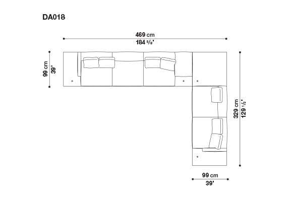 3-местный тканевый диван с полуостровом B&B Italia док ARCH-00061121 - Вид №55