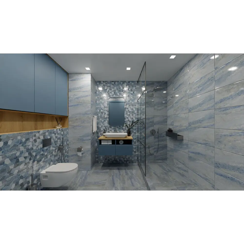 Плитка настенная Perla Dec 30x60 см 1.62 м² цвет голубой Santreyd STLM-2135141 - Вид №4