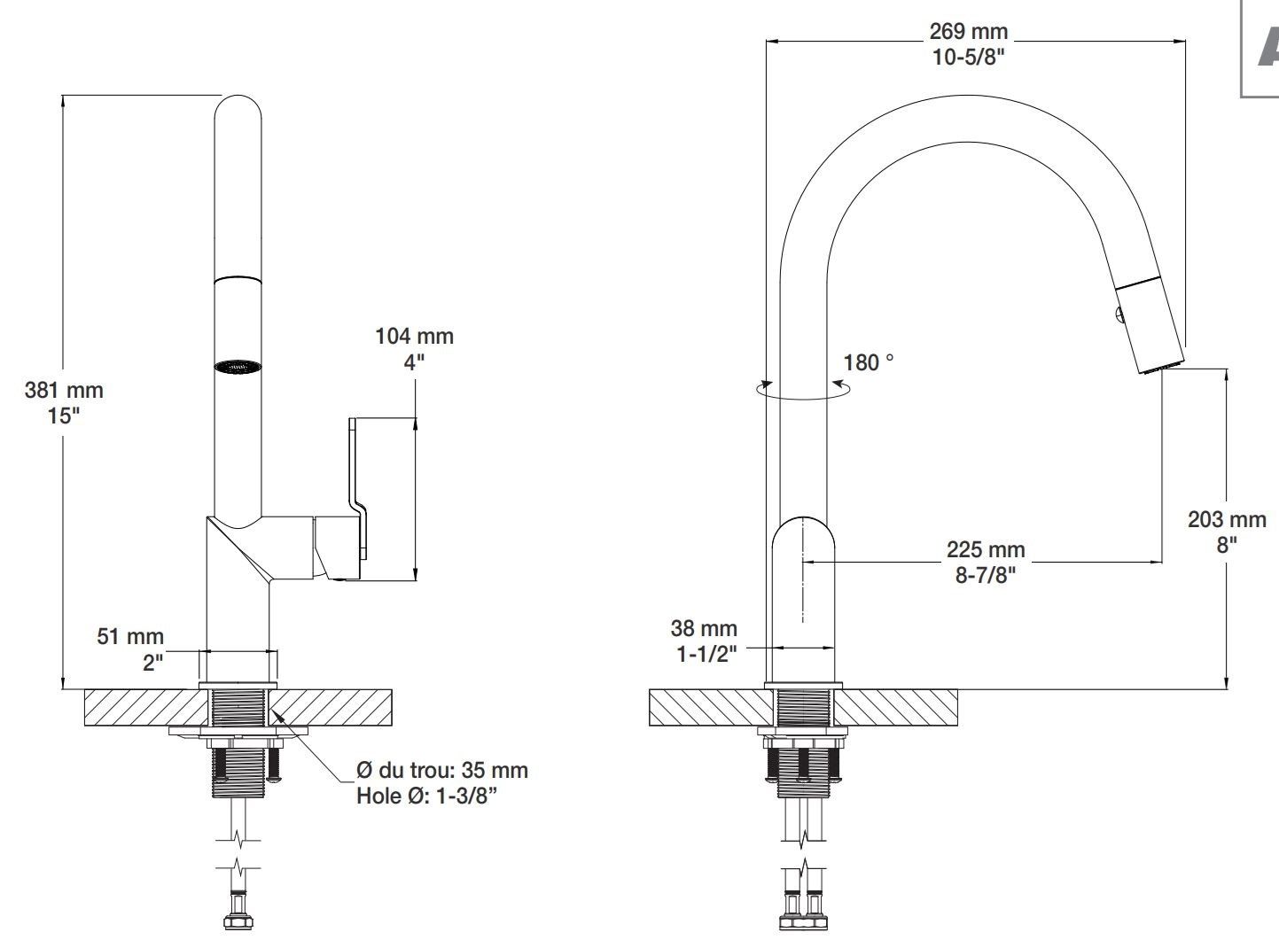 Смеситель для кухни с поворотным изливом BARIL Vision ARCH-00013845 - Вид №5